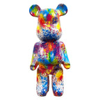 26.5cm Multi-coloured Designer Bear Ornament - Resin