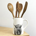 900ml White Highland Cow Utensil Storage Pot Jug - Ceramic