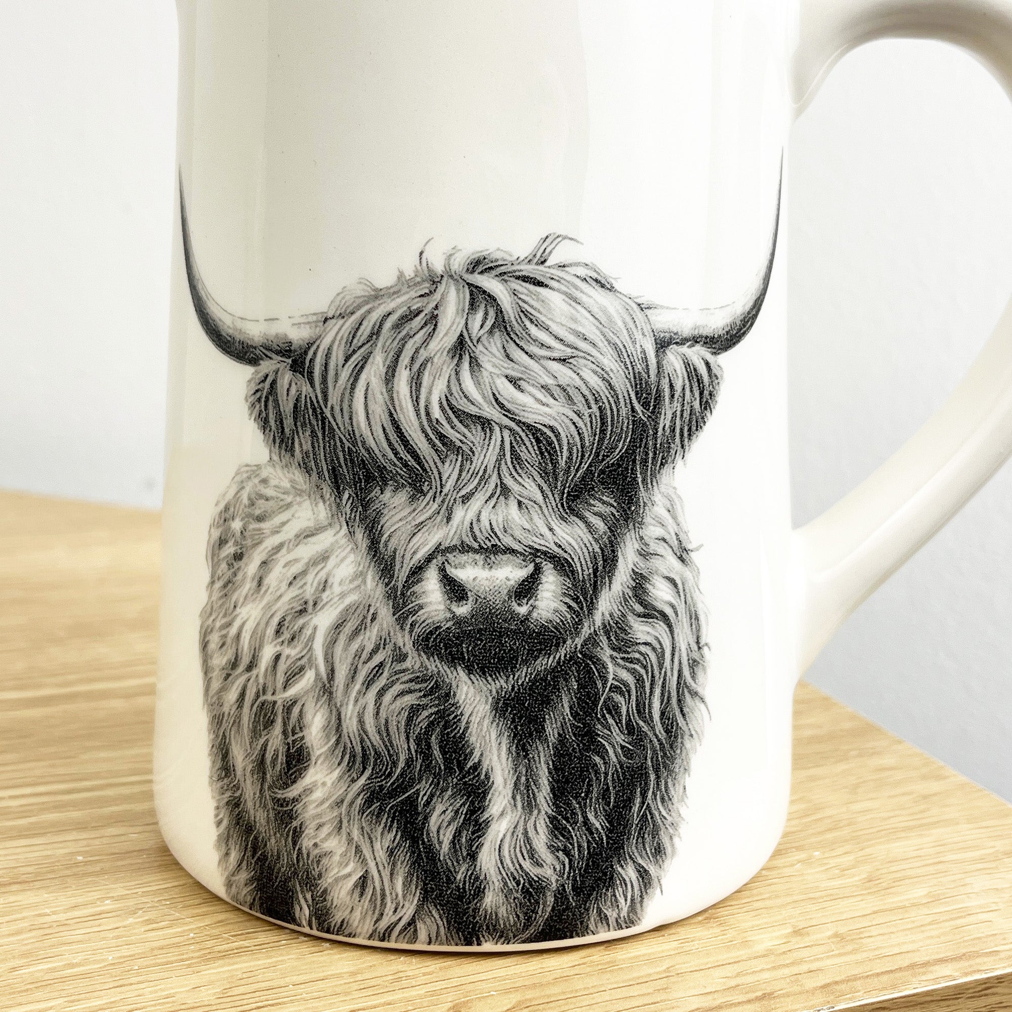 900ml White Highland Cow Utensil Storage Pot Jug - Ceramic