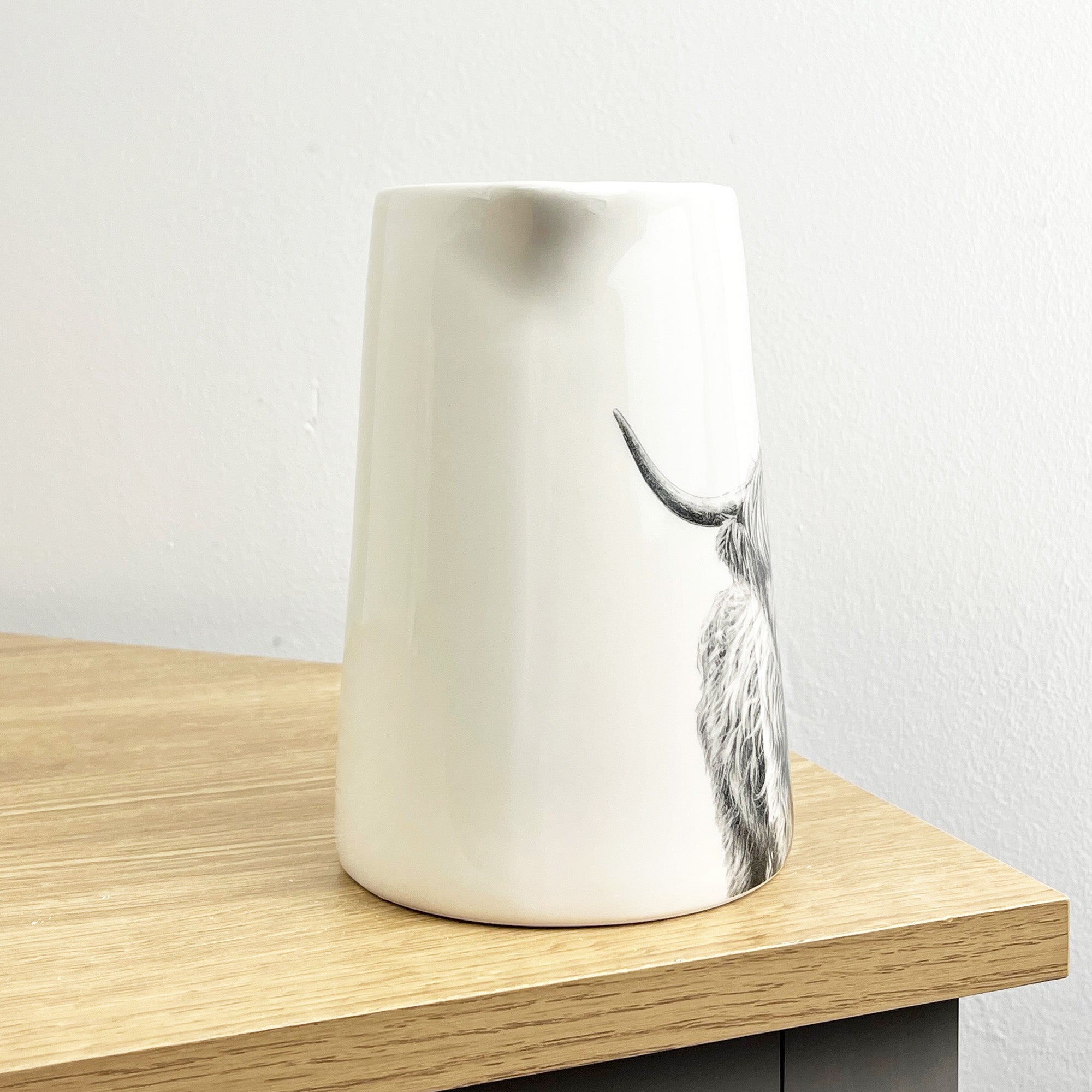 900ml White Highland Cow Utensil Storage Pot Jug - Ceramic