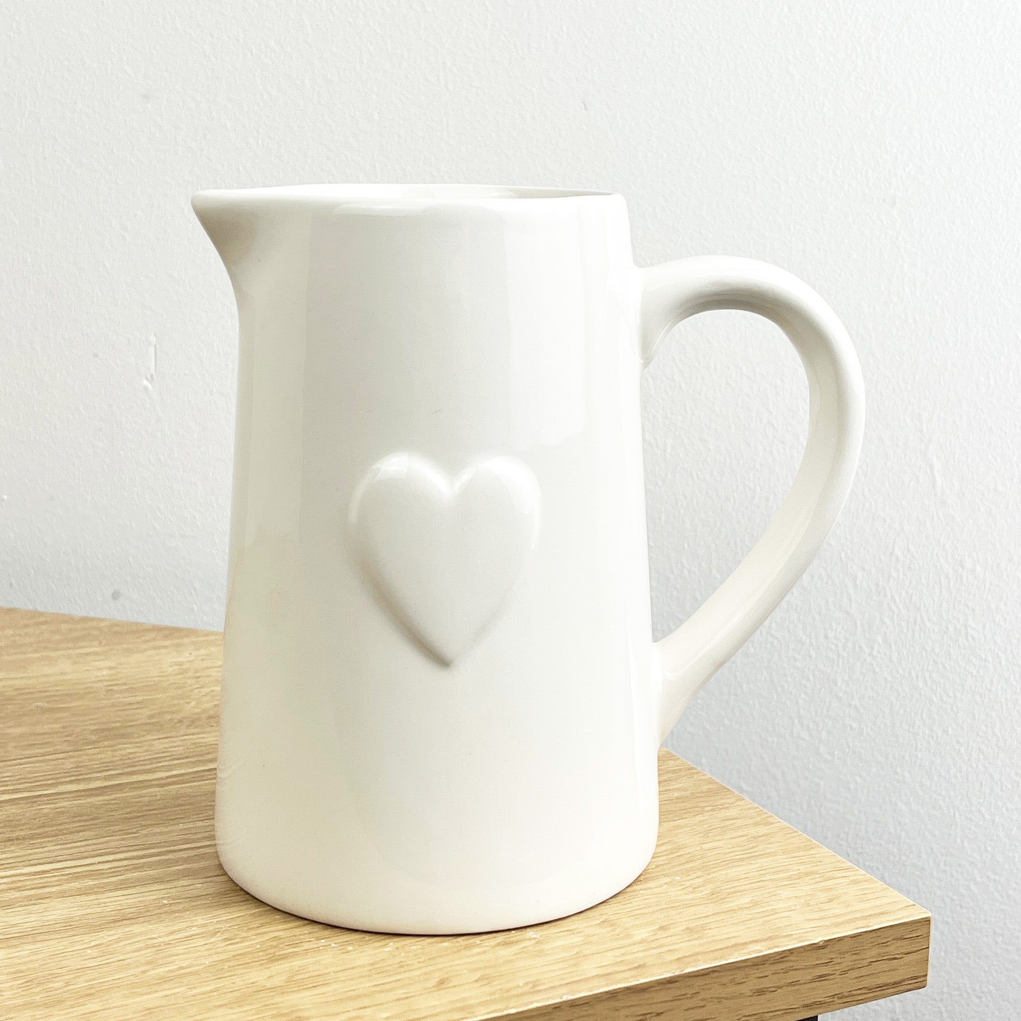 900ml off-White Heart ❤️ Utensil Storage Pot Jug - Ceramic