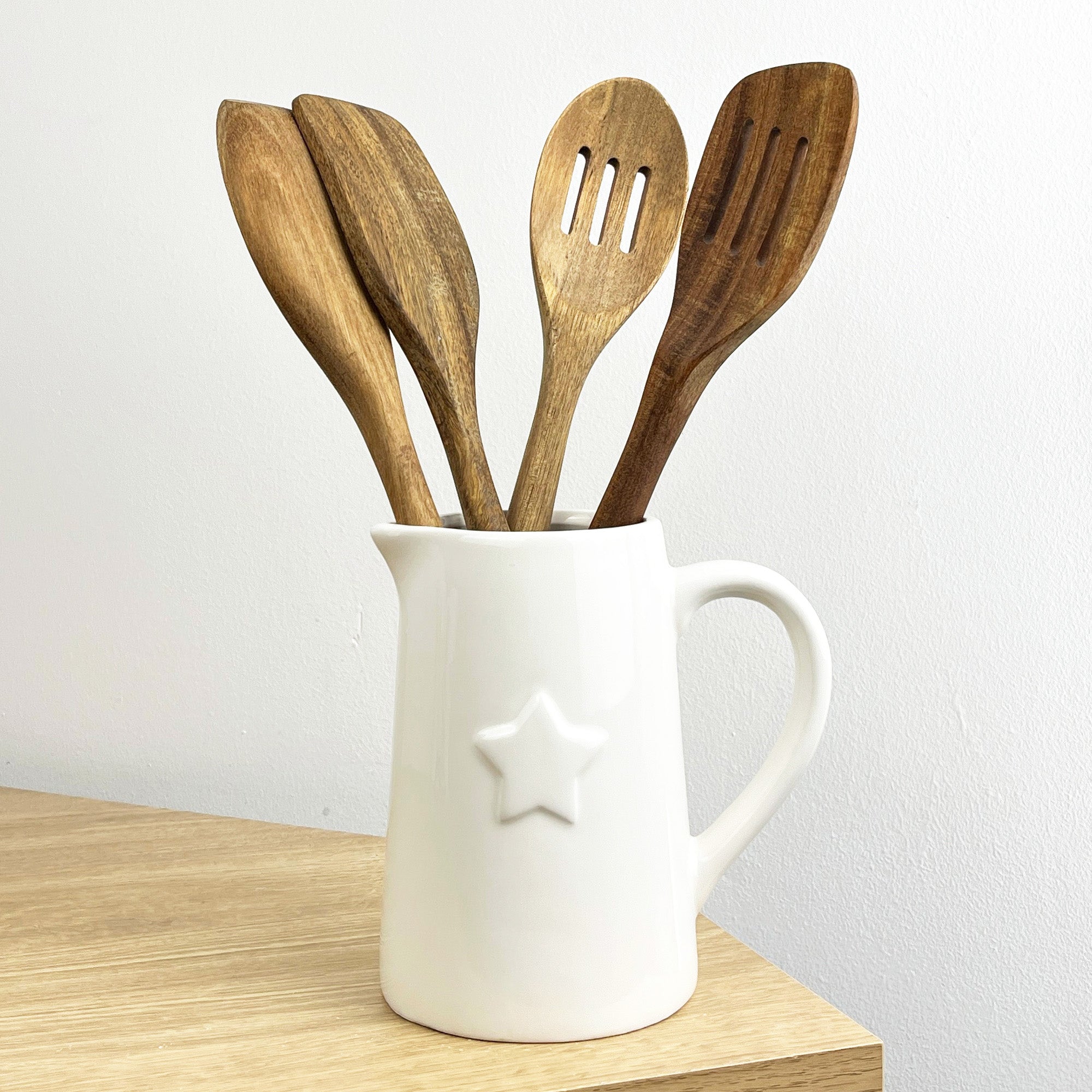 900ml off-White Star ⭐ Utensil Storage Pot Jug - Ceramic