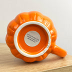 2 x Novelty Pumpkin Shaped Orange Mugs - Ceramic