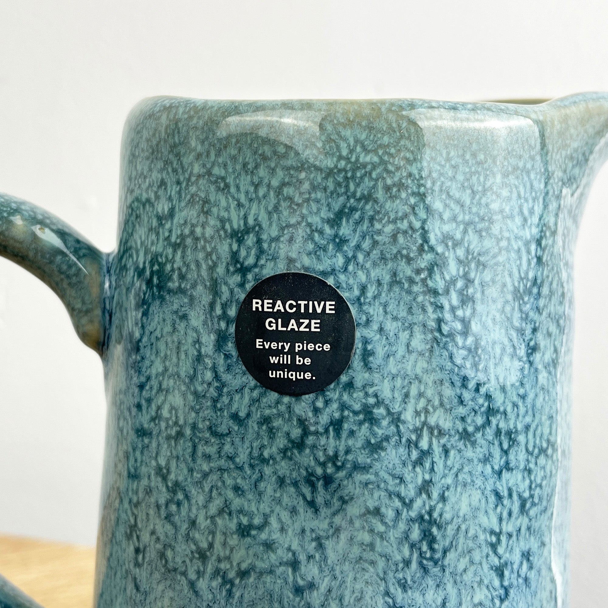 17cm Blue Reactive Glaze Jug / Utensil Pot - Ceramic
