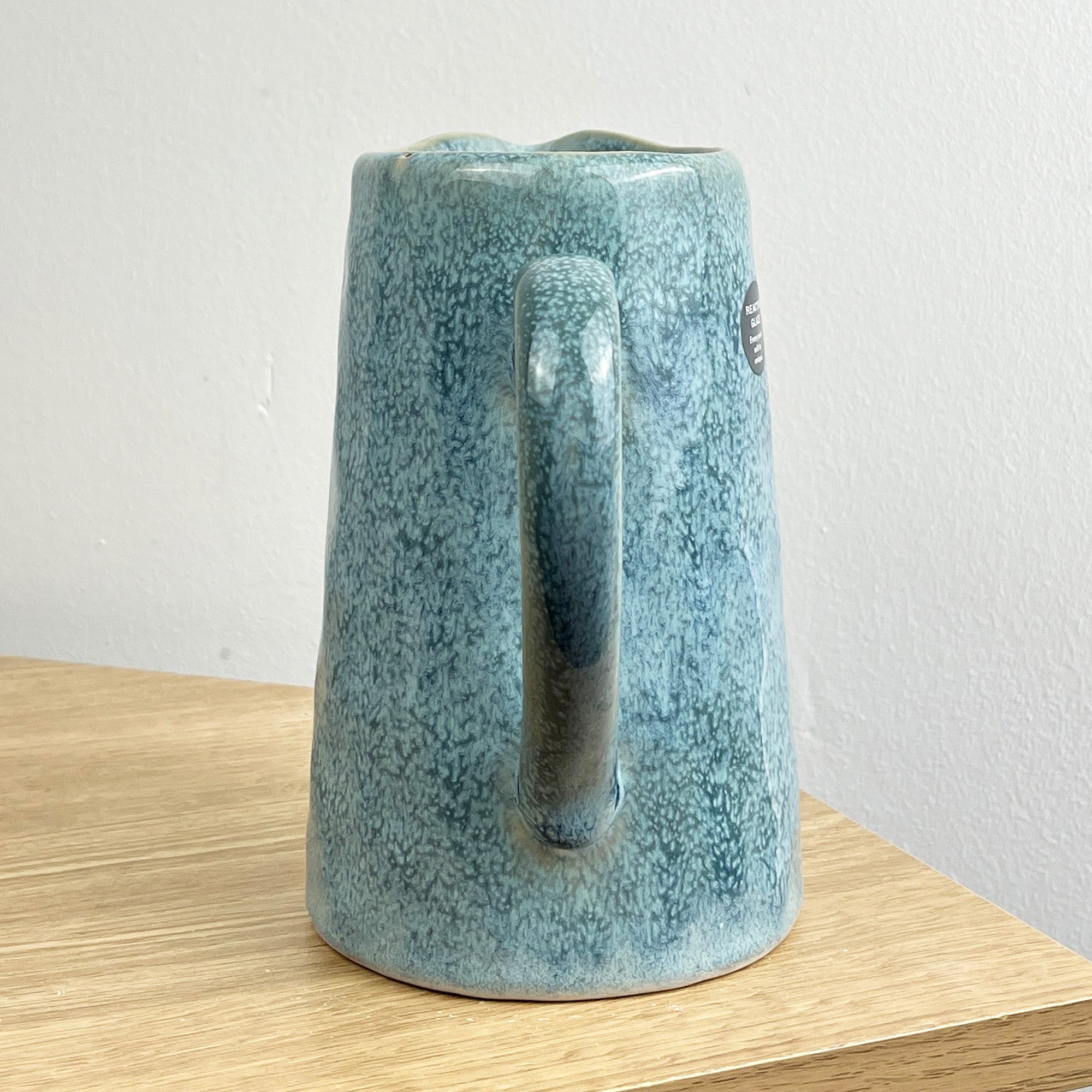 17cm Blue Reactive Glaze Jug / Utensil Pot - Ceramic