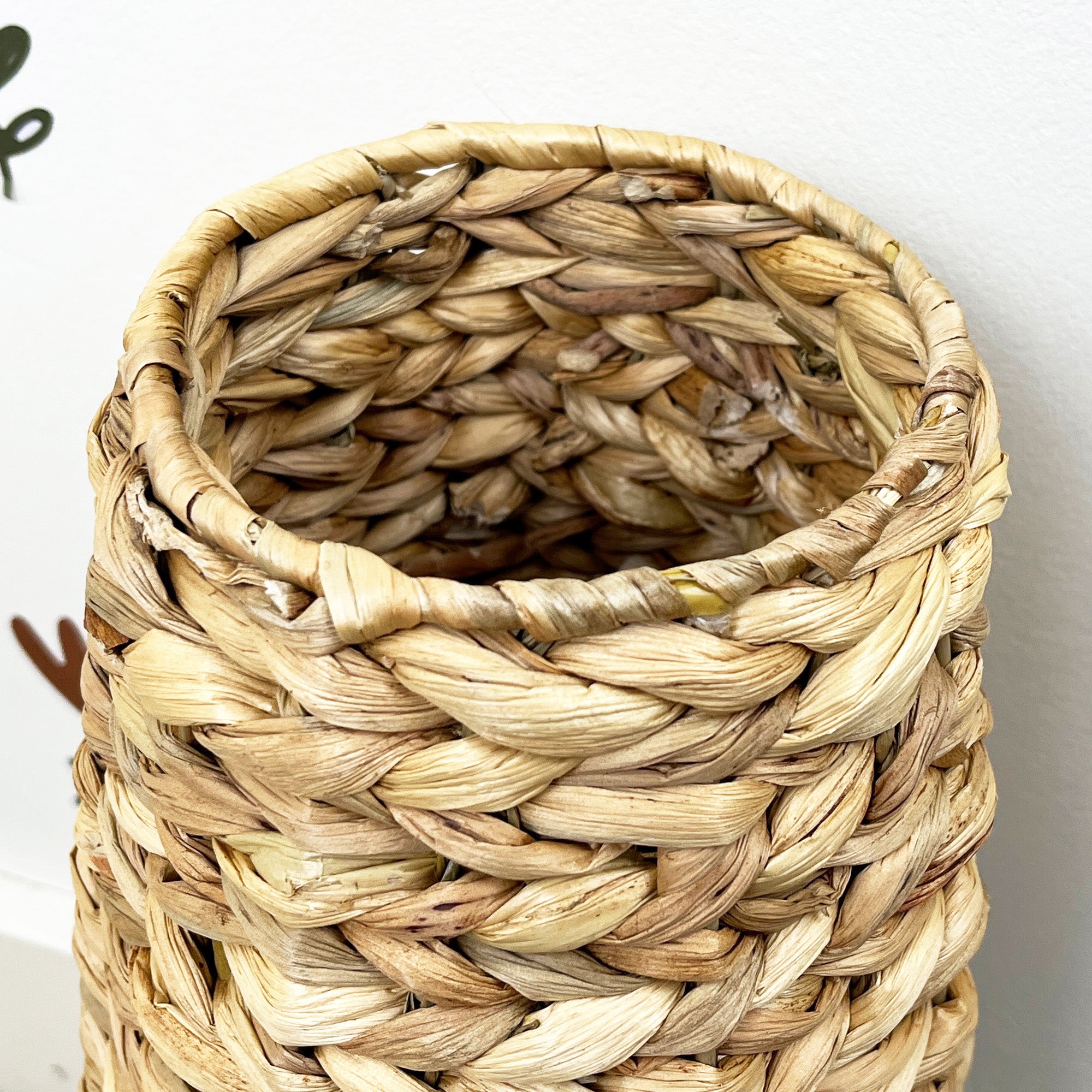 45cm Large Woven Seagrass Floor Standing Vase