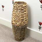 45cm Large Woven Seagrass Floor Standing Vase