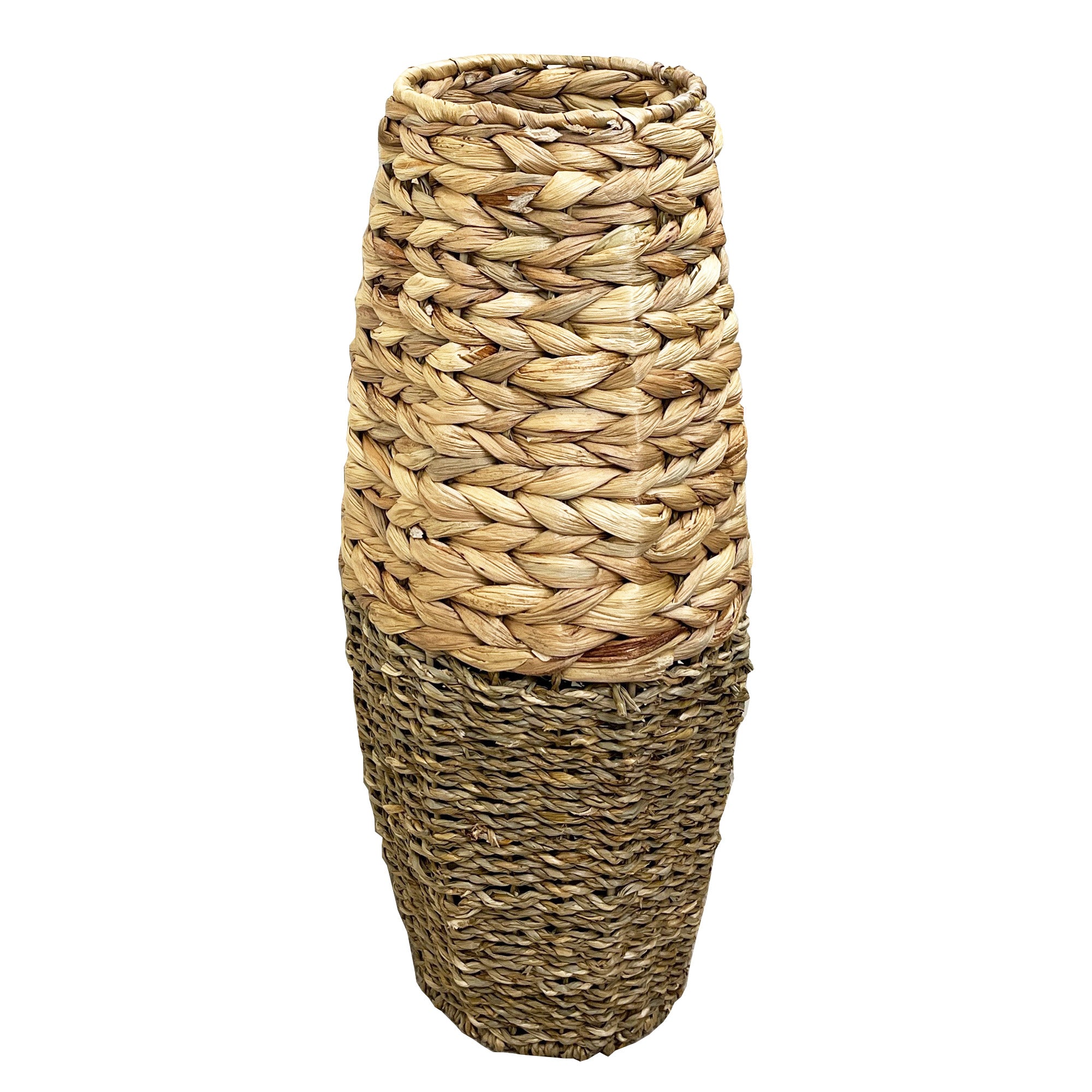 45cm Large Woven Seagrass Floor Standing Vase