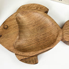 25.5cm Wooden Fish Shaped Trinket Dish - Mango Wood