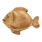 25.5cm Wooden Fish Shaped Trinket Dish - Mango Wood