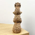 20cm Tower of Highland Cows Ornament / Figurine - Resin
