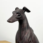 29cm Large Sitting Greyhound Ornament - Resin