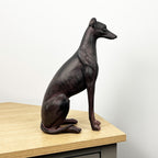 29cm Large Sitting Greyhound Ornament - Resin