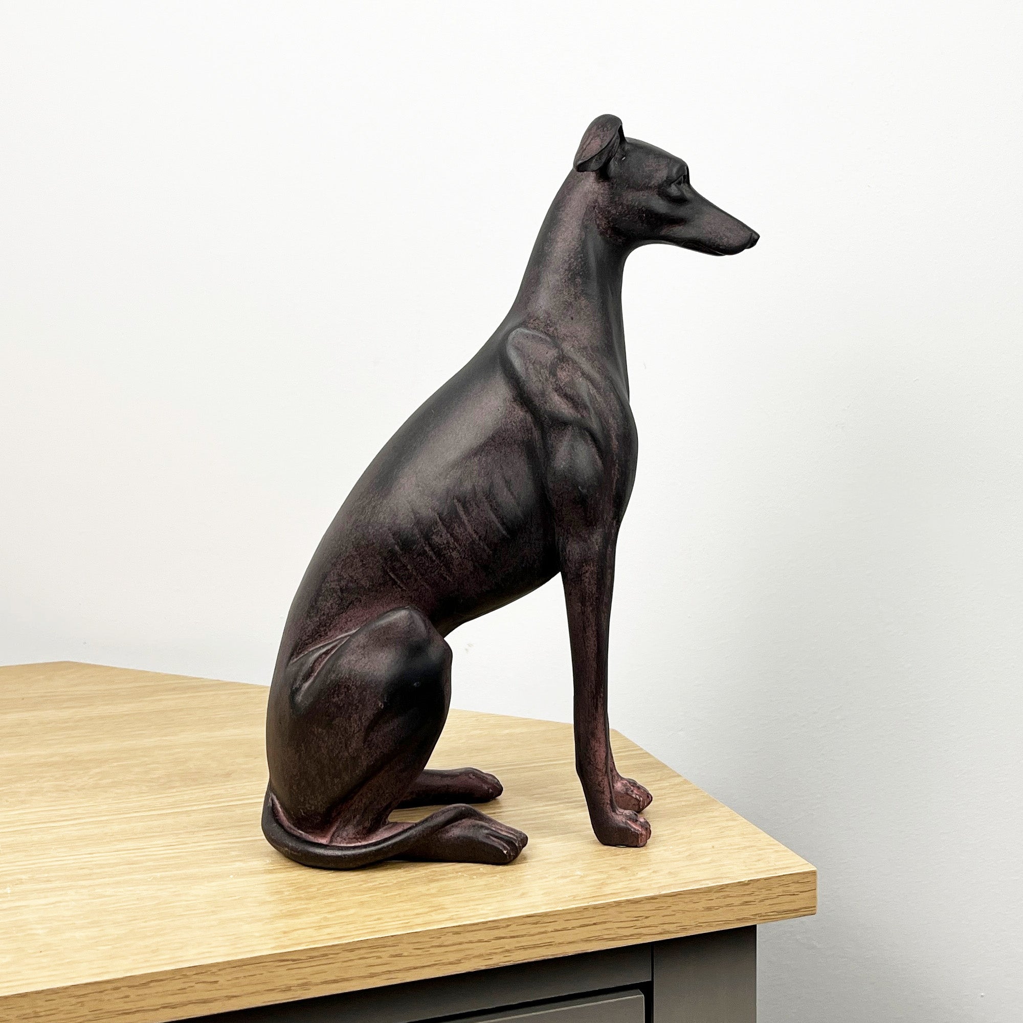 29cm Large Sitting Greyhound Ornament - Resin