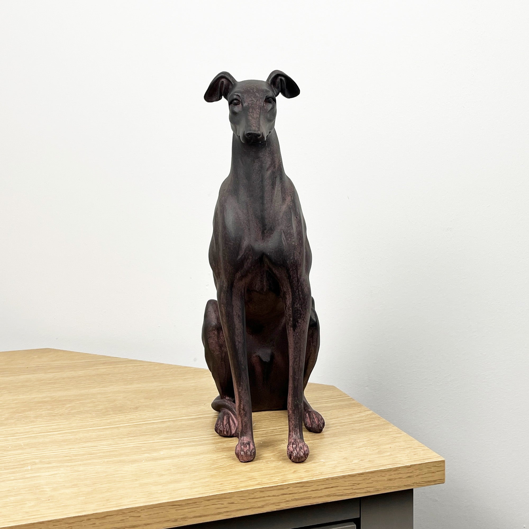 29cm Large Sitting Greyhound Ornament - Resin