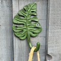 14cm Green Leaf Wall Storage Hook - Cast Iron