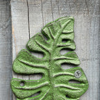 14cm Green Leaf Wall Storage Hook - Cast Iron