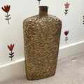 49cm Large Metal Floor Standing Vase - Distressed Gold