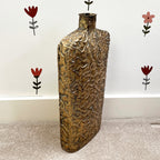 49cm Large Metal Floor Standing Vase - Distressed Gold