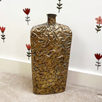 49cm Large Metal Floor Standing Vase - Distressed Gold