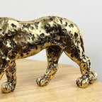 27.3cm Gold Standing Leopard Ornament - Resin