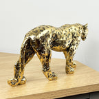 27.3cm Gold Standing Leopard Ornament - Resin