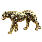 27.3cm Gold Standing Leopard Ornament - Resin