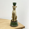 24cm Leopard Candle Stick Holder - Resin