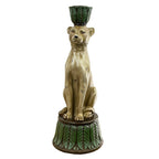 Set of 2 Leopard Candle Stick Holders - Resin
