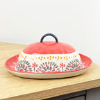 Vintage Style Floral Butter Dish with Lid - Design #1