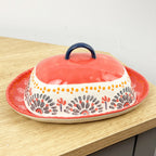 Vintage Style Floral Butter Dish with Lid - Design #1