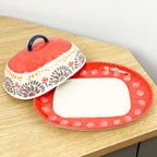 Vintage Style Floral Butter Dish with Lid - Design #1