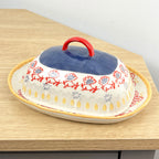 Vintage Style Floral Butter Dish with Lid - Design #2