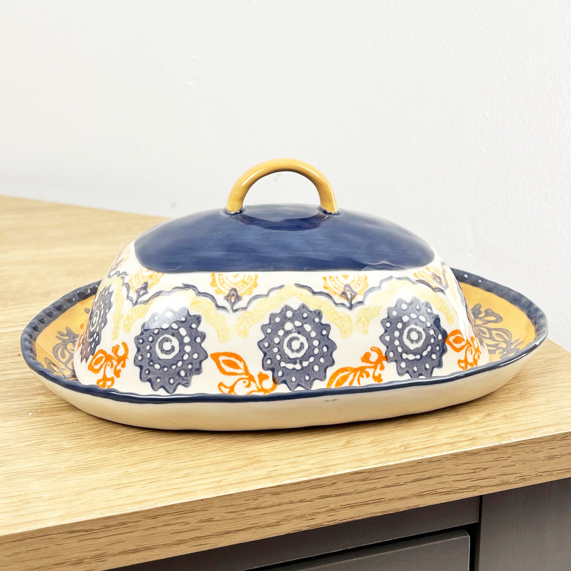 Vintage Style Floral Butter Dish with Lid - Design #3