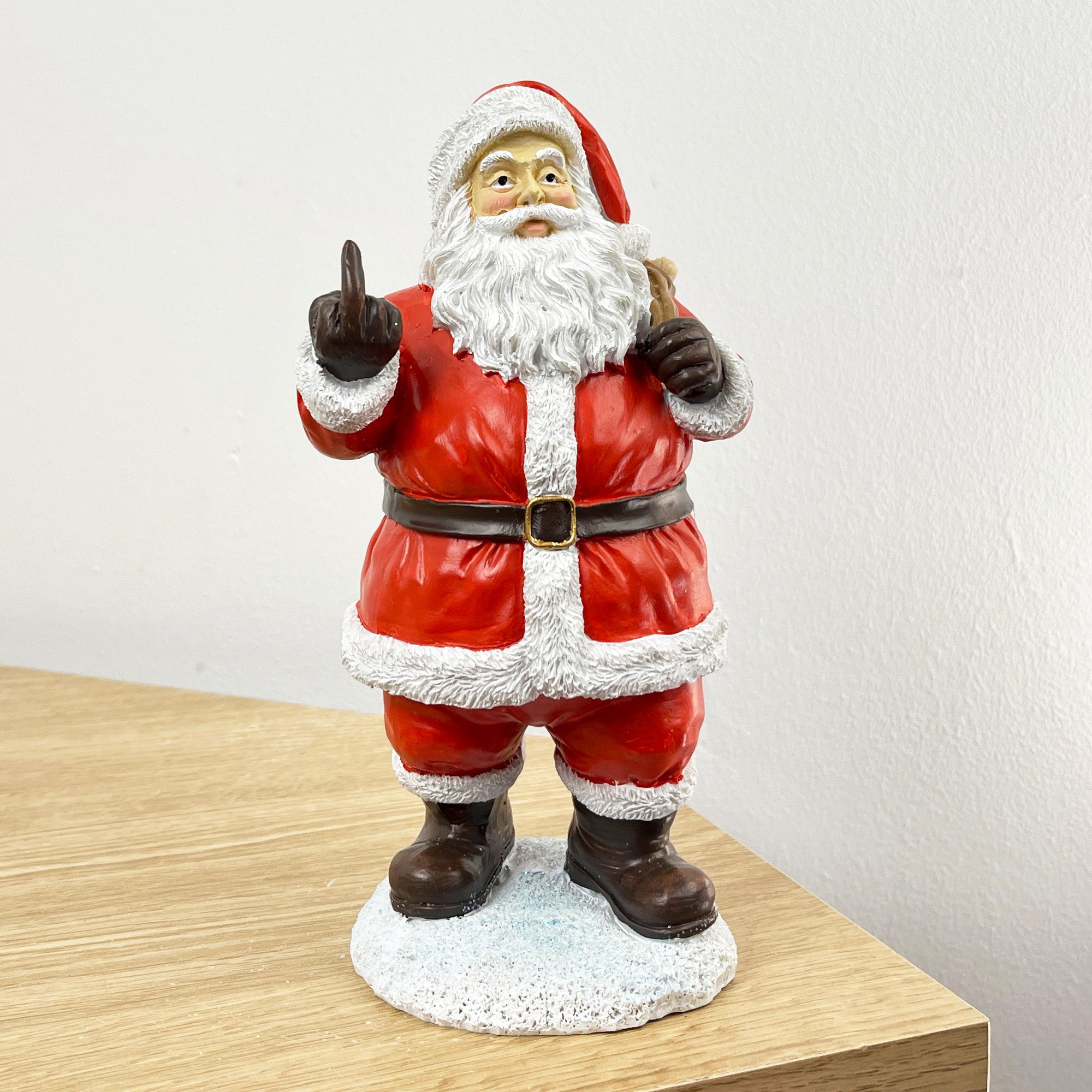 20cm Up Yours Middle Finger Santa Ornament - Resin