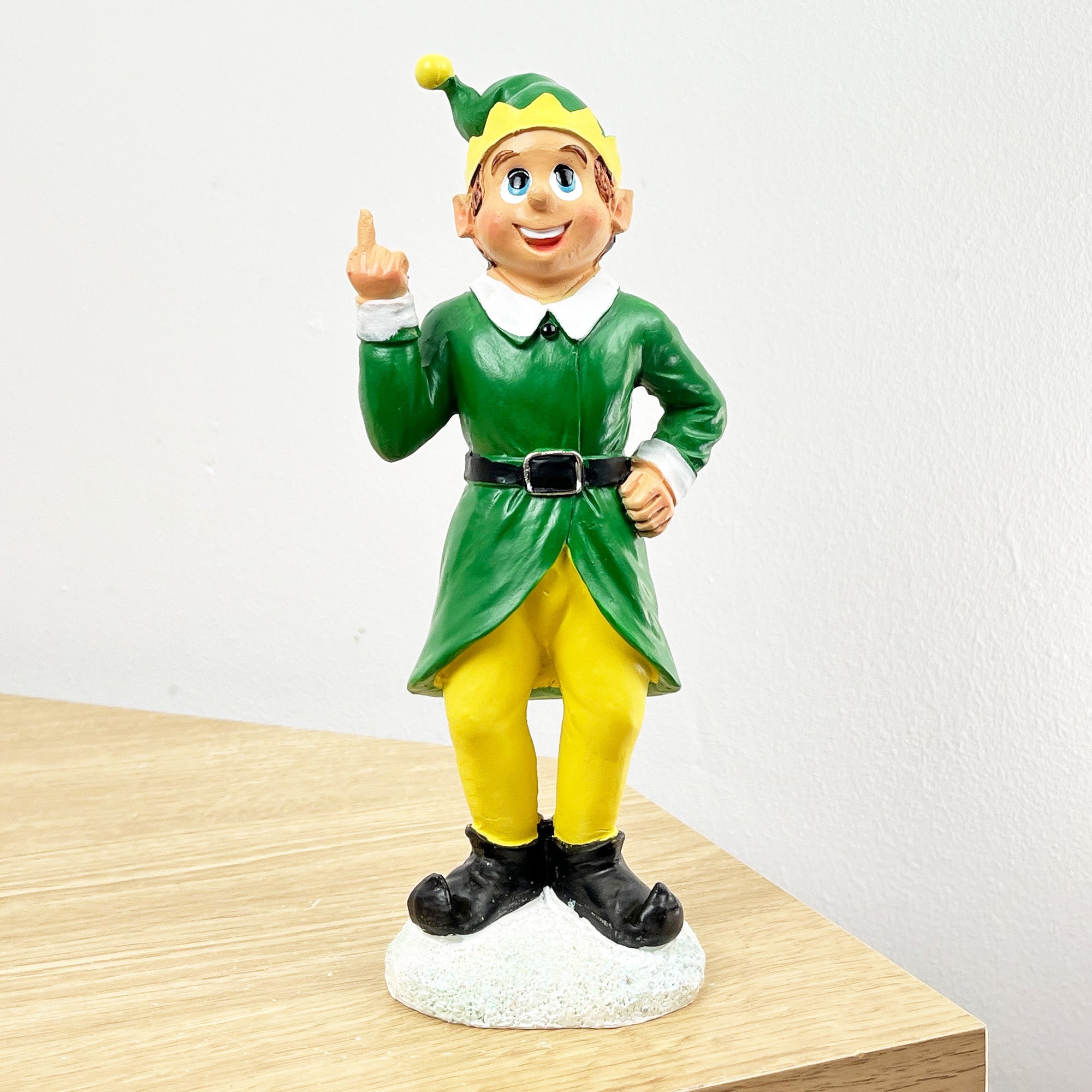 20.5cm Up Yours Middle Finger Christmas Elf Ornament - Resin
