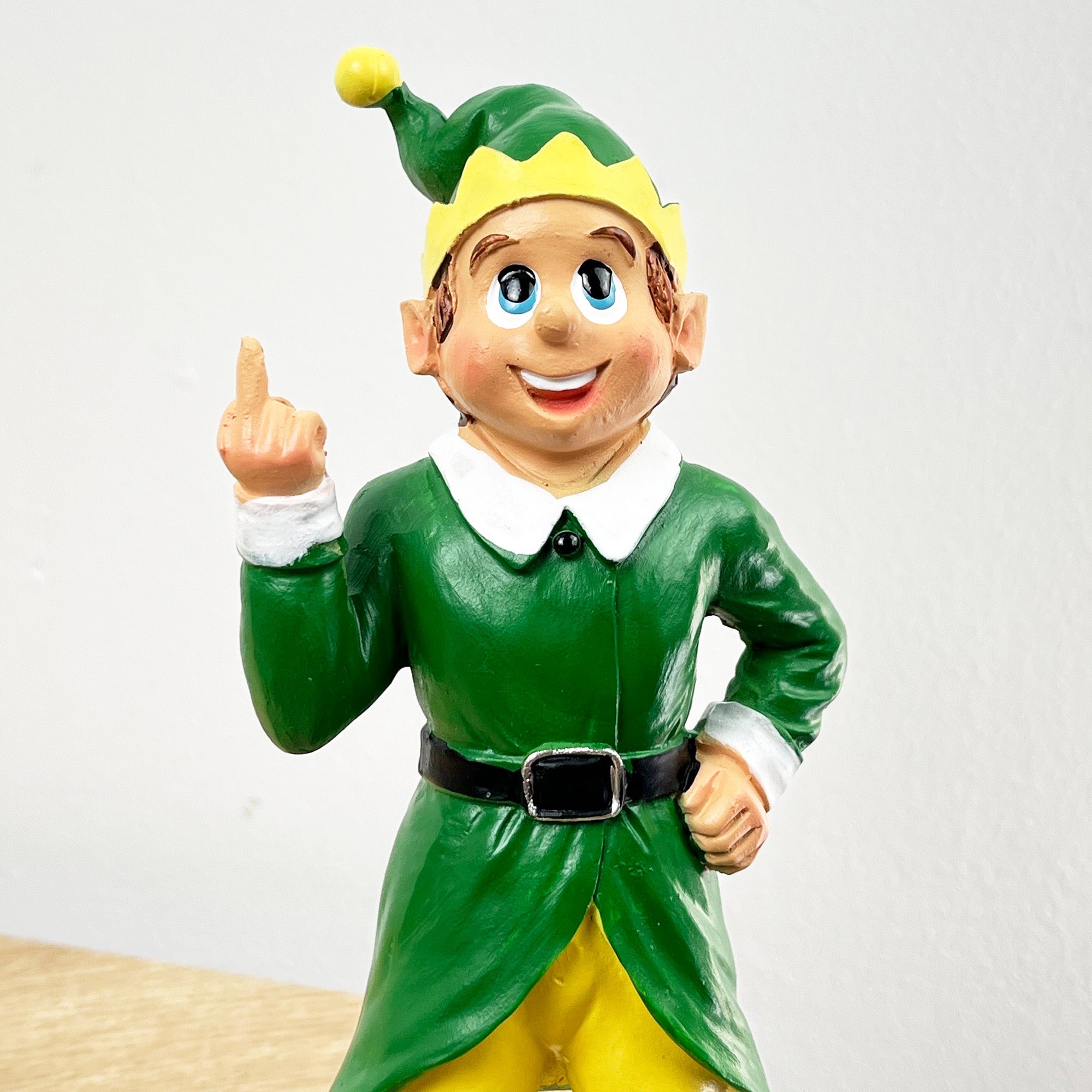 20.5cm Up Yours Middle Finger Christmas Elf Ornament - Resin