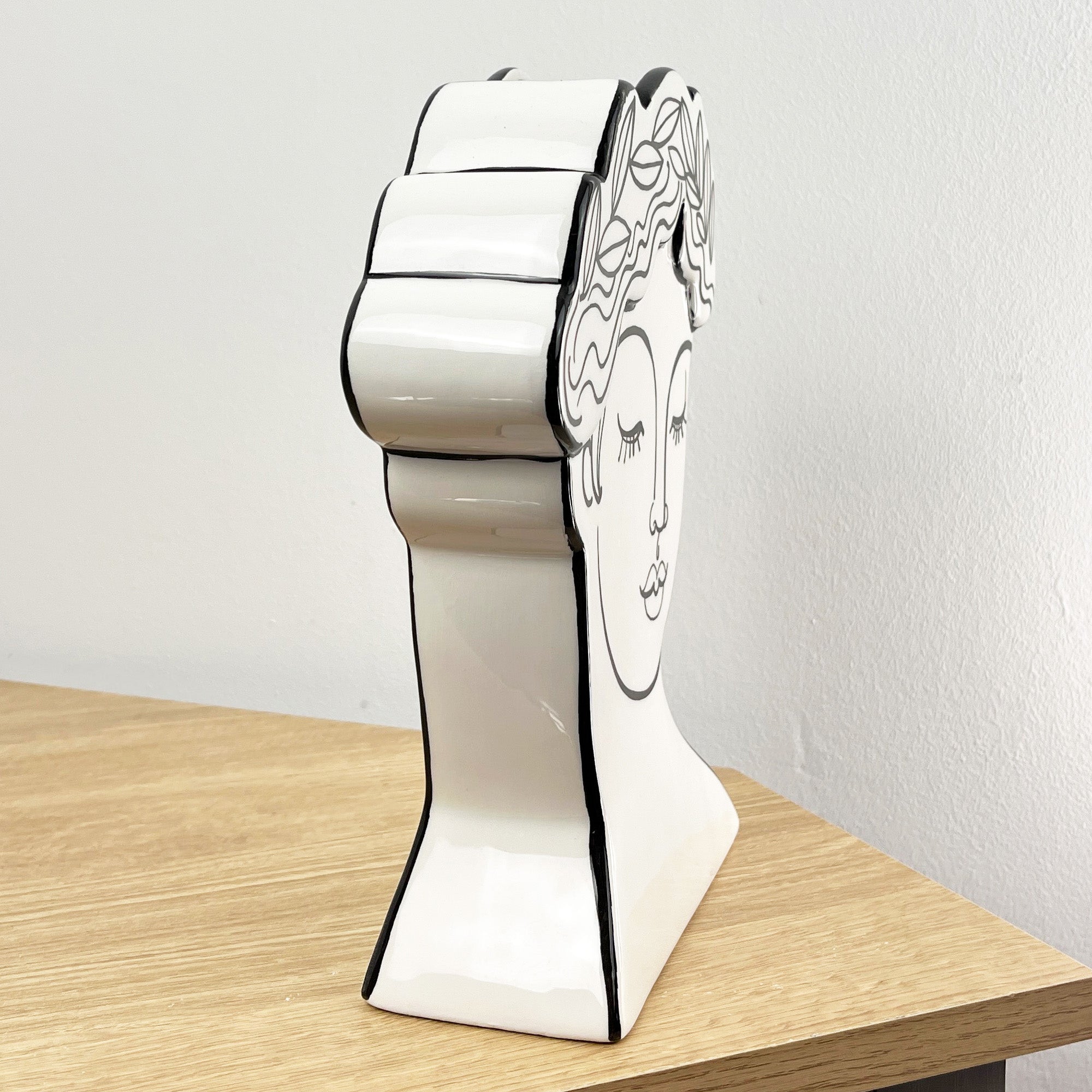 25.5cm Modern Lady's Head Decorative Vase - Ceramic