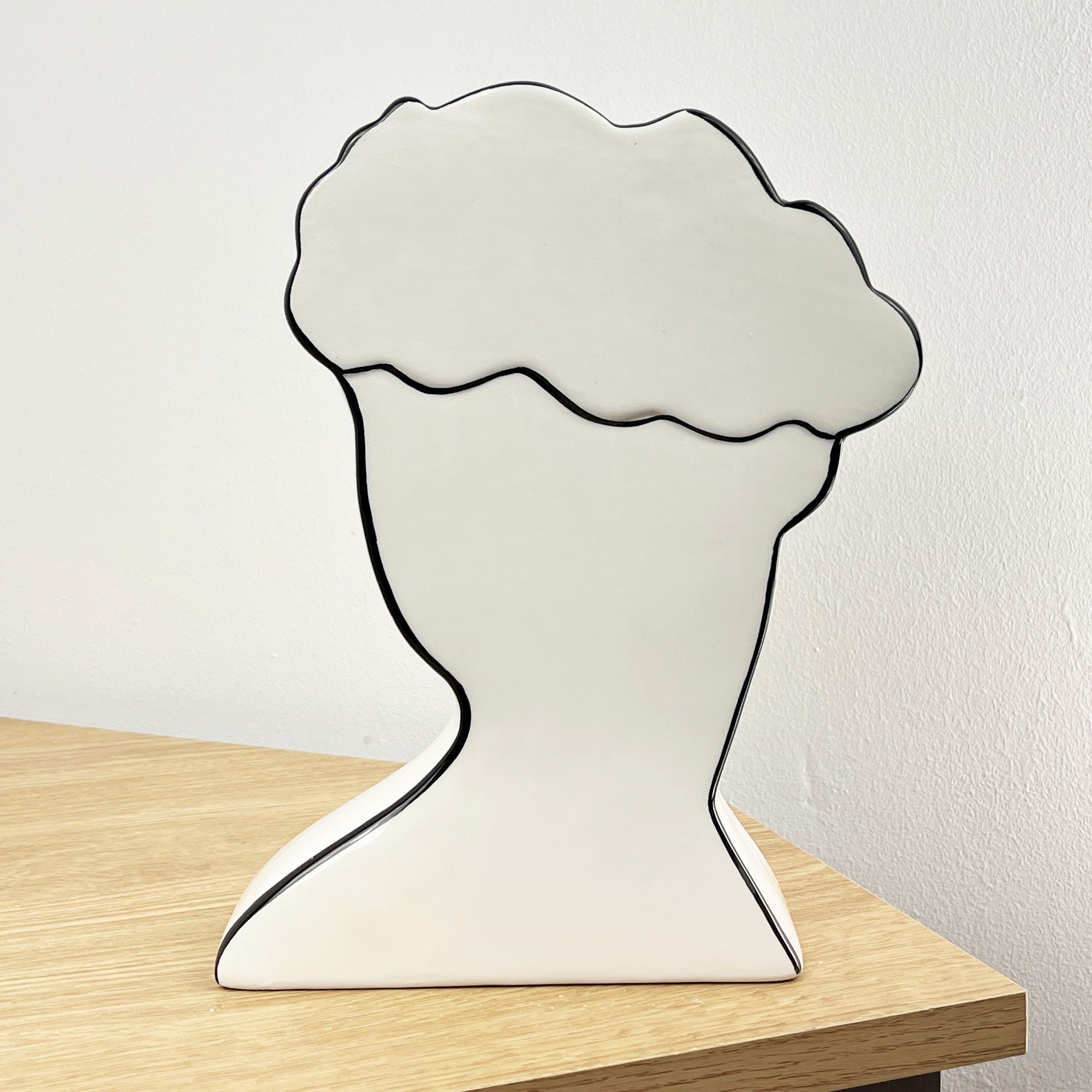 25.5cm Modern Lady's Head Decorative Vase - Ceramic
