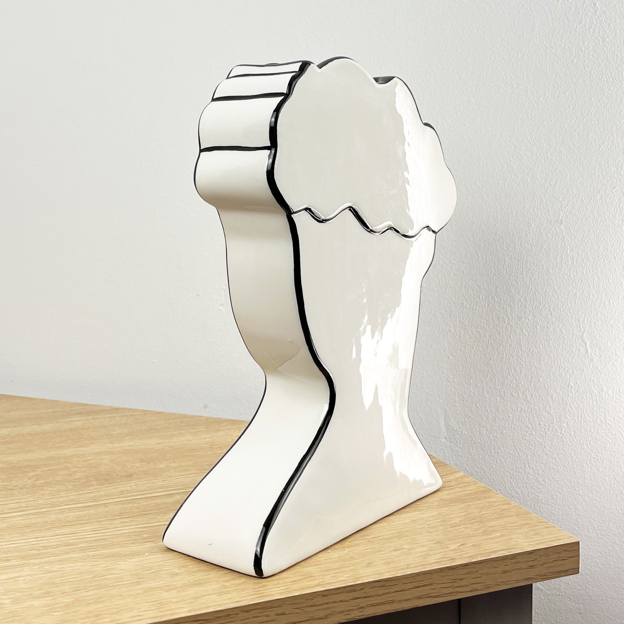 25.5cm Modern Lady's Head Decorative Vase - Ceramic
