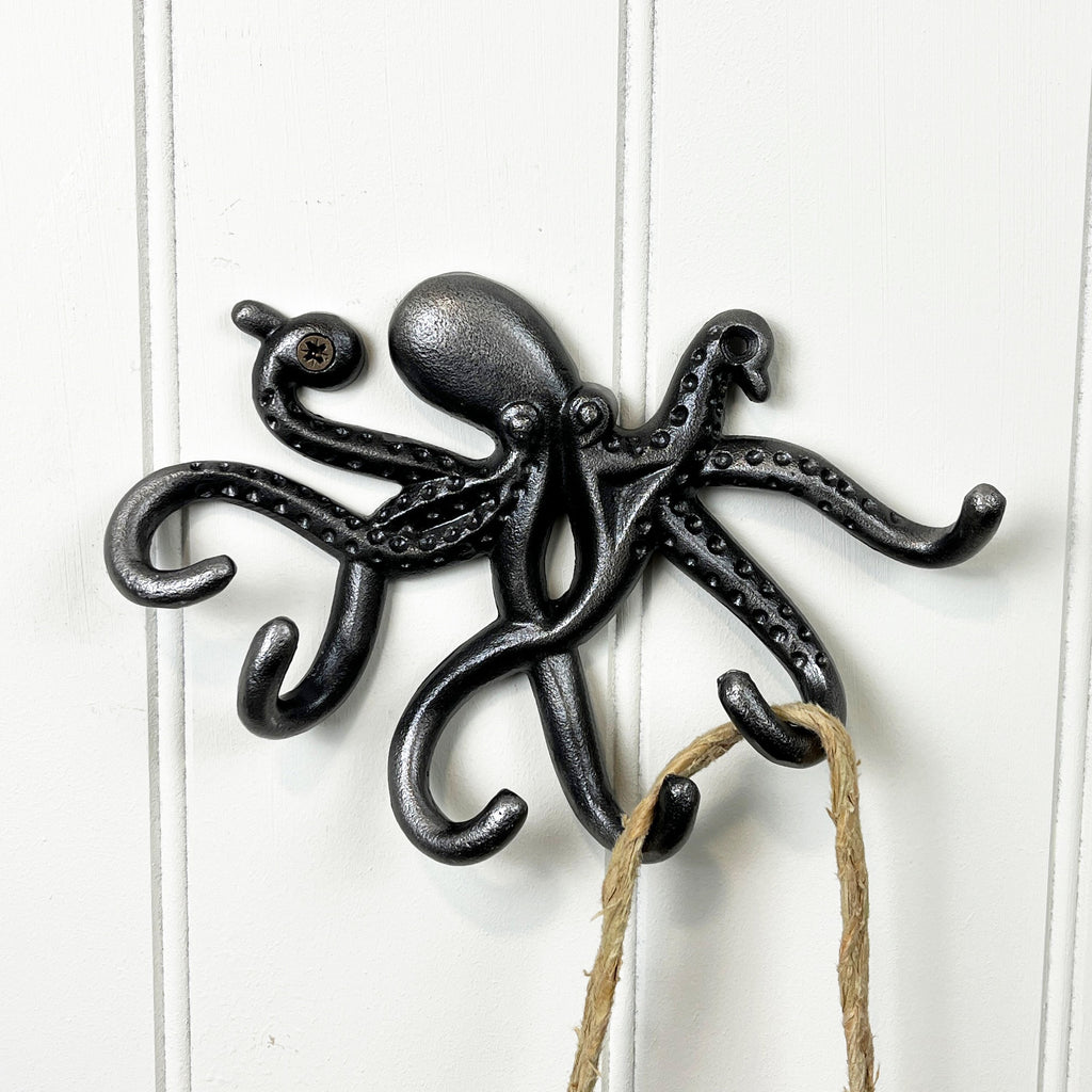 Grey Octopus Wall Hook / Key Rack - Aluminium