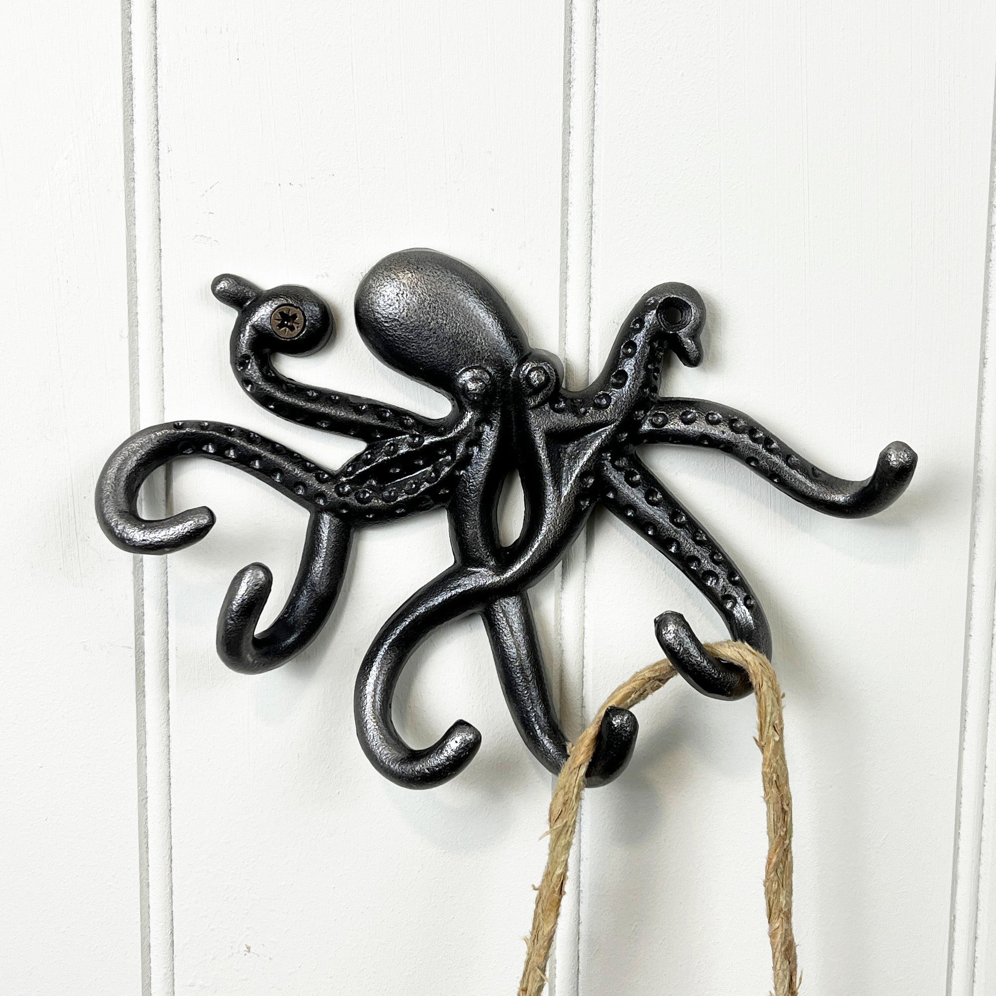 Grey Octopus Wall Hook / Key Rack - Aluminium
