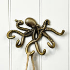 Gold Octopus Wall Hook / Key Rack - Aluminium