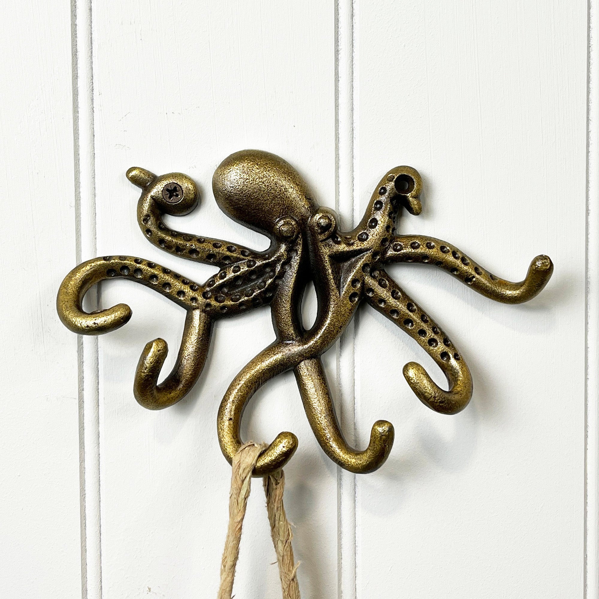 Gold Octopus Wall Hook / Key Rack - Aluminium