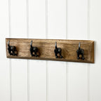 Set of 4 Dog Tail Storage Hooks on Wood – Grey