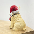 14.5cm Festive French Bulldog Ornament - Resin