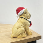 14.5cm Festive French Bulldog Ornament - Resin