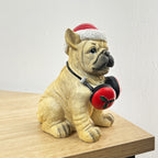 14.5cm Festive French Bulldog Ornament - Resin