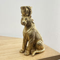 18cm Gold Sitting Tiger Candle Stick Holder - Resin