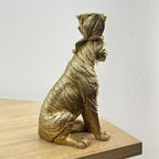18cm Gold Sitting Tiger Candle Stick Holder - Resin